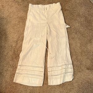 White wide leg pants
